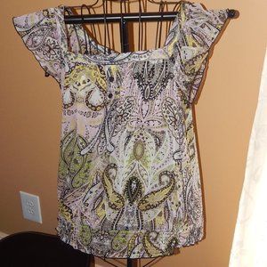 Ladies B-wear Byer California Blouse - Top ~~ Size L  ~ Elastic Waist